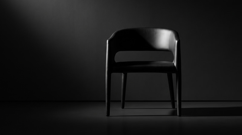 Designerstuhl, Produktfoto im Low-Key Verfahren