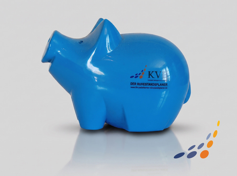 Werbeartikel "Sparschwein" mit Logoaufdruck, KVB Vermögensberatung GmbH