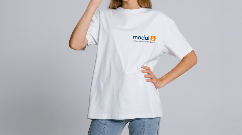 T-Shirt mit Logo-Aufdruck "modul S"